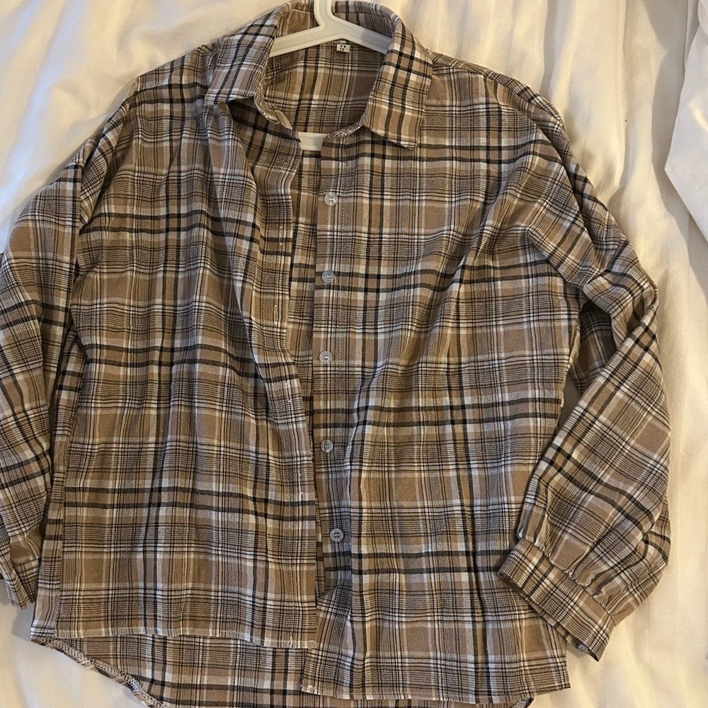 Light brown Flannel Button-up Longsleeve Shirt